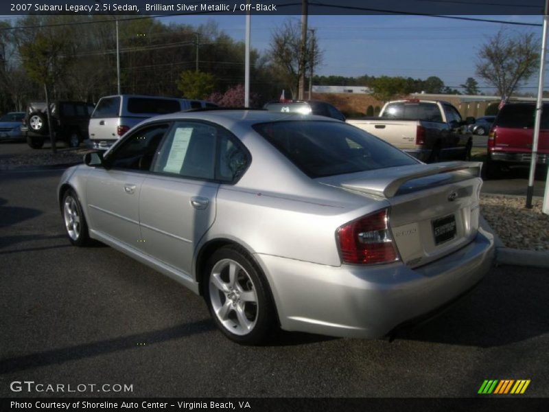 Brilliant Silver Metallic / Off-Black 2007 Subaru Legacy 2.5i Sedan