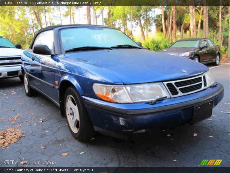 Midnight Blue Pearl / Grey 1998 Saab 900 S Convertible