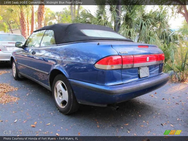 Midnight Blue Pearl / Grey 1998 Saab 900 S Convertible