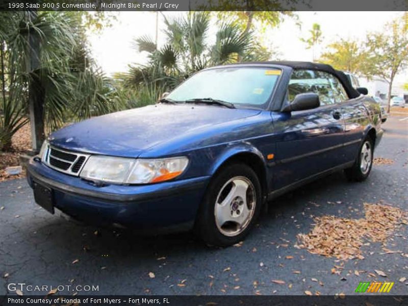 Midnight Blue Pearl / Grey 1998 Saab 900 S Convertible