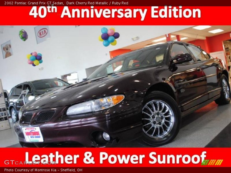 Dark Cherry Red Metallic / Ruby Red 2002 Pontiac Grand Prix GT Sedan