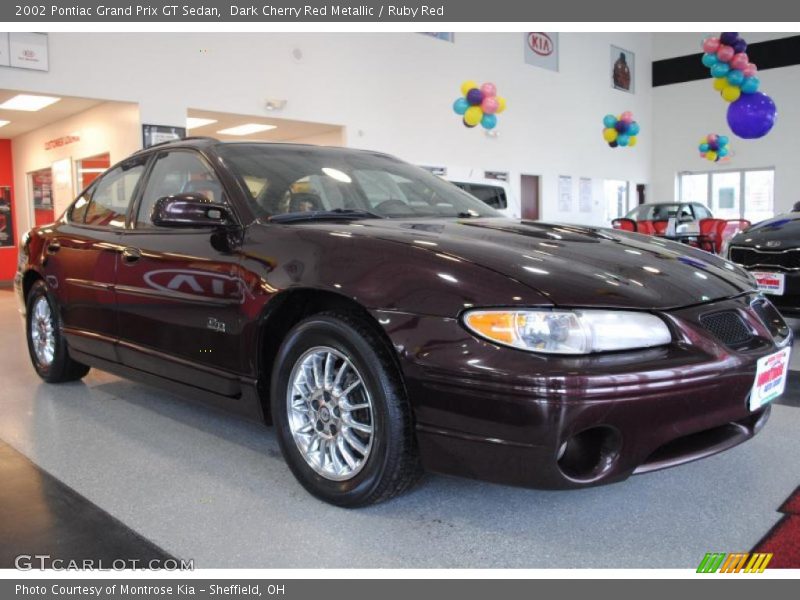 Dark Cherry Red Metallic / Ruby Red 2002 Pontiac Grand Prix GT Sedan