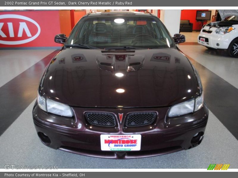 Dark Cherry Red Metallic / Ruby Red 2002 Pontiac Grand Prix GT Sedan