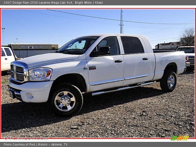 Bright White / Khaki 2007 Dodge Ram 2500 Laramie Mega Cab 4x4
