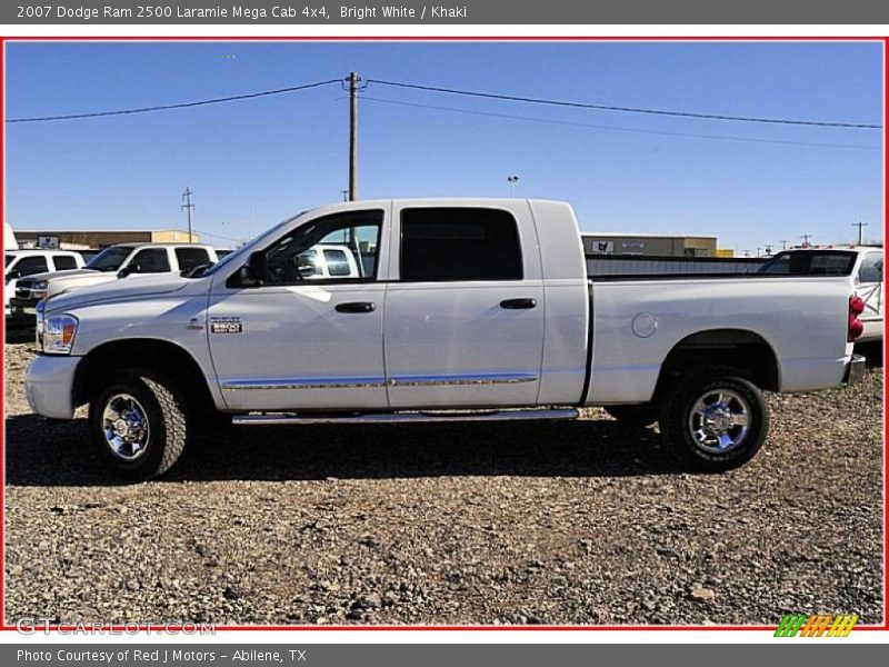 Bright White / Khaki 2007 Dodge Ram 2500 Laramie Mega Cab 4x4