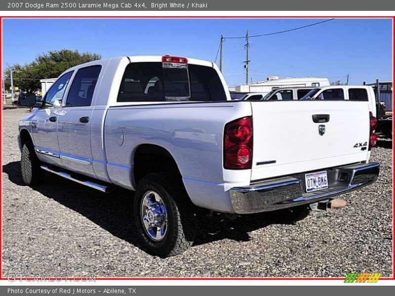 Bright White / Khaki 2007 Dodge Ram 2500 Laramie Mega Cab 4x4