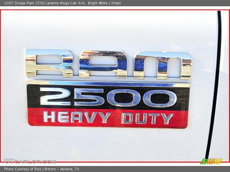 Bright White / Khaki 2007 Dodge Ram 2500 Laramie Mega Cab 4x4