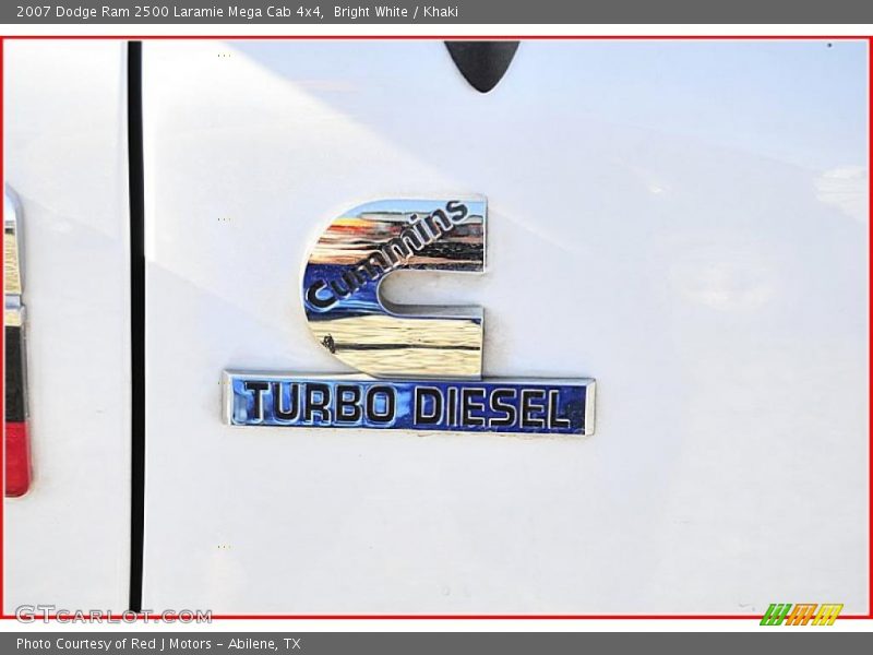 Bright White / Khaki 2007 Dodge Ram 2500 Laramie Mega Cab 4x4