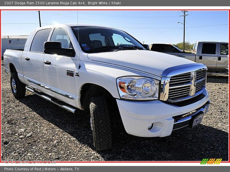 Bright White / Khaki 2007 Dodge Ram 2500 Laramie Mega Cab 4x4