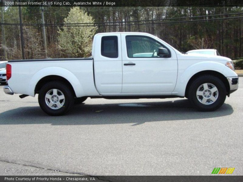Avalanche White / Beige 2008 Nissan Frontier SE V6 King Cab