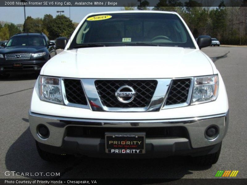Avalanche White / Beige 2008 Nissan Frontier SE V6 King Cab