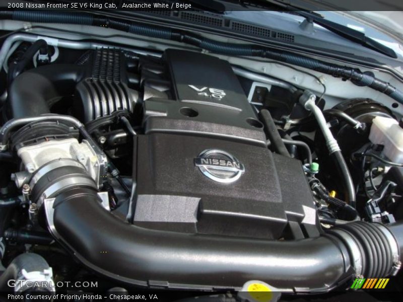 Avalanche White / Beige 2008 Nissan Frontier SE V6 King Cab