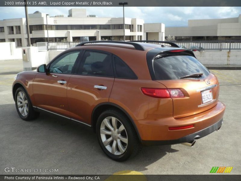 Liquid Copper Metallic / Brick/Black 2003 Infiniti FX 35 AWD