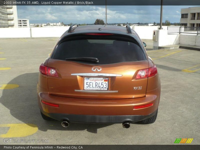 Liquid Copper Metallic / Brick/Black 2003 Infiniti FX 35 AWD