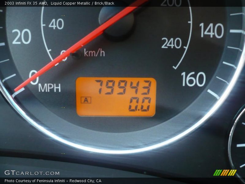 Liquid Copper Metallic / Brick/Black 2003 Infiniti FX 35 AWD