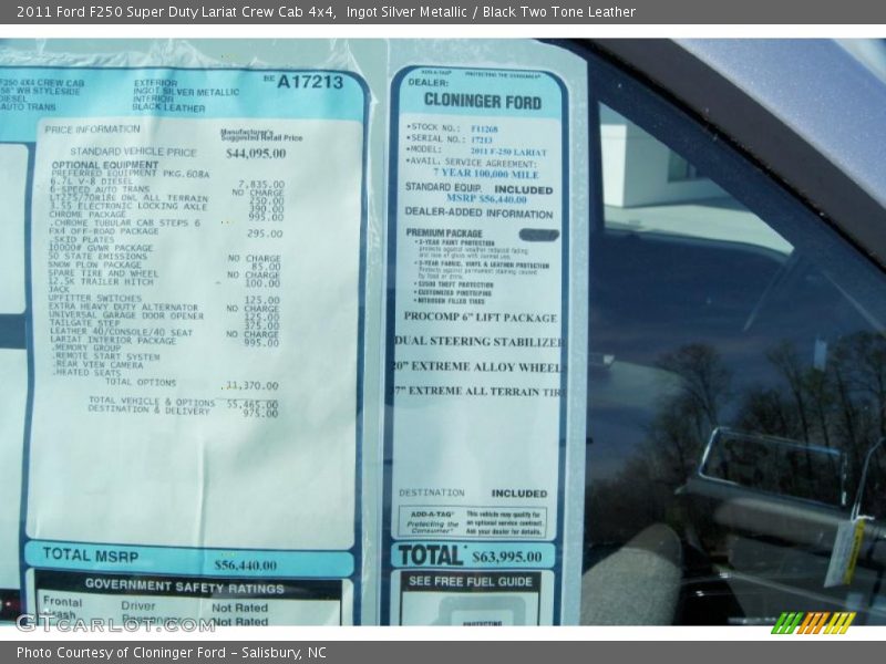  2011 F250 Super Duty Lariat Crew Cab 4x4 Window Sticker