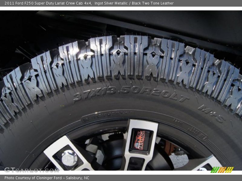 Ingot Silver Metallic / Black Two Tone Leather 2011 Ford F250 Super Duty Lariat Crew Cab 4x4