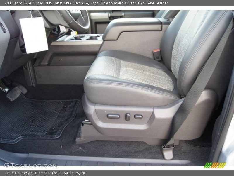 Ingot Silver Metallic / Black Two Tone Leather 2011 Ford F250 Super Duty Lariat Crew Cab 4x4