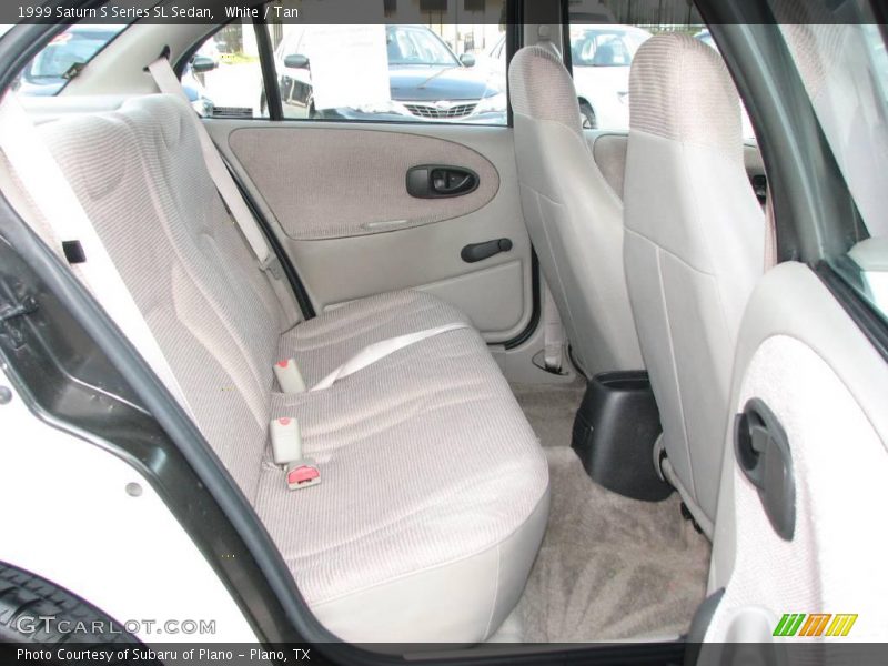 White / Tan 1999 Saturn S Series SL Sedan