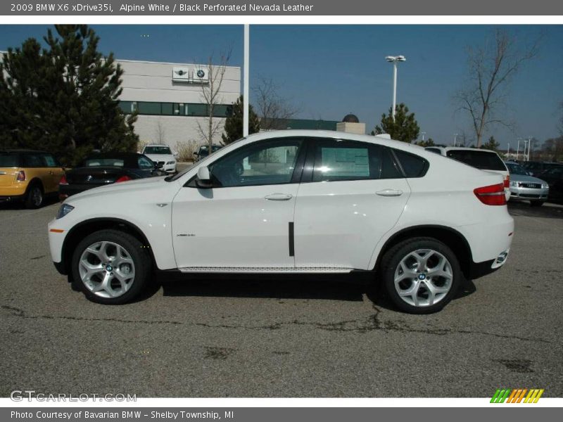 Alpine White / Black Perforated Nevada Leather 2009 BMW X6 xDrive35i