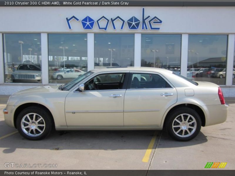 White Gold Pearlcoat / Dark Slate Gray 2010 Chrysler 300 C HEMI AWD