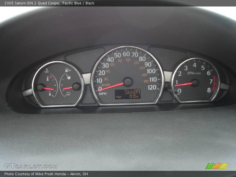 Pacific Blue / Black 2005 Saturn ION 2 Quad Coupe