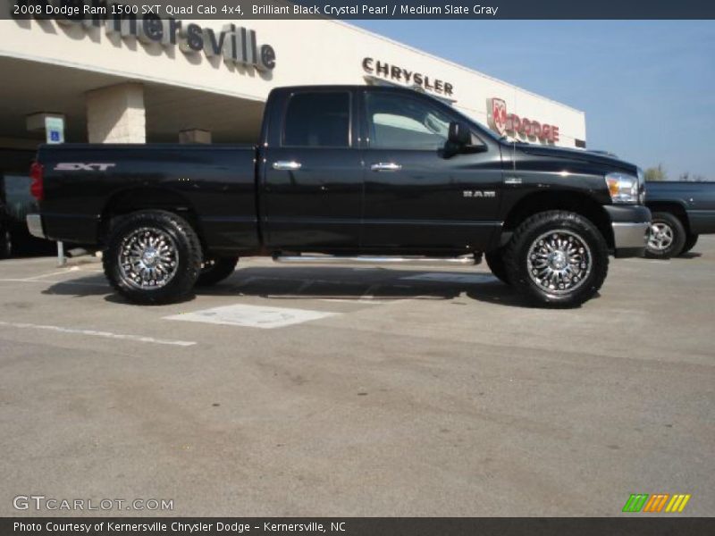 Brilliant Black Crystal Pearl / Medium Slate Gray 2008 Dodge Ram 1500 SXT Quad Cab 4x4