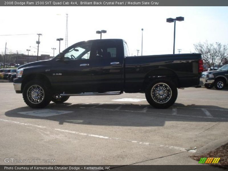 Brilliant Black Crystal Pearl / Medium Slate Gray 2008 Dodge Ram 1500 SXT Quad Cab 4x4