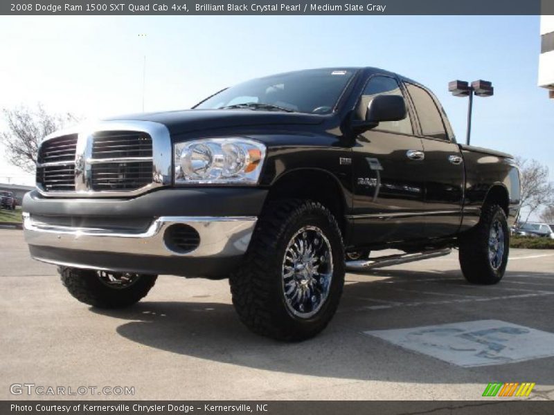 Brilliant Black Crystal Pearl / Medium Slate Gray 2008 Dodge Ram 1500 SXT Quad Cab 4x4