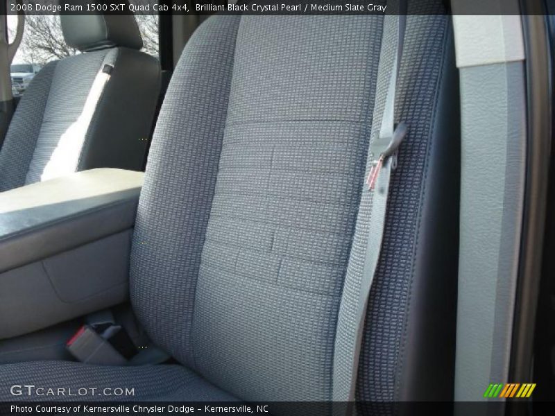Brilliant Black Crystal Pearl / Medium Slate Gray 2008 Dodge Ram 1500 SXT Quad Cab 4x4