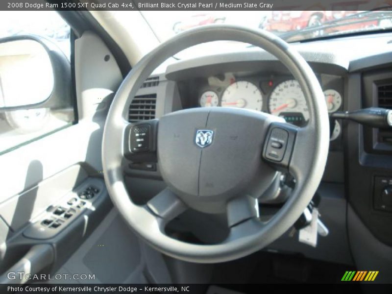 Brilliant Black Crystal Pearl / Medium Slate Gray 2008 Dodge Ram 1500 SXT Quad Cab 4x4