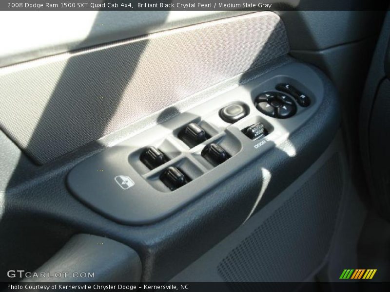Brilliant Black Crystal Pearl / Medium Slate Gray 2008 Dodge Ram 1500 SXT Quad Cab 4x4