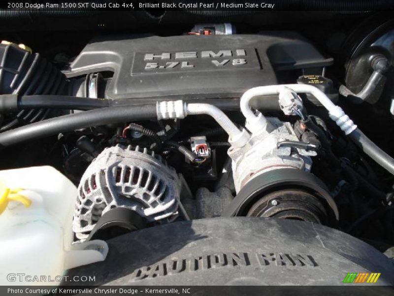 Brilliant Black Crystal Pearl / Medium Slate Gray 2008 Dodge Ram 1500 SXT Quad Cab 4x4