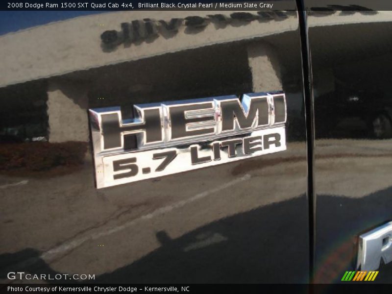 Brilliant Black Crystal Pearl / Medium Slate Gray 2008 Dodge Ram 1500 SXT Quad Cab 4x4