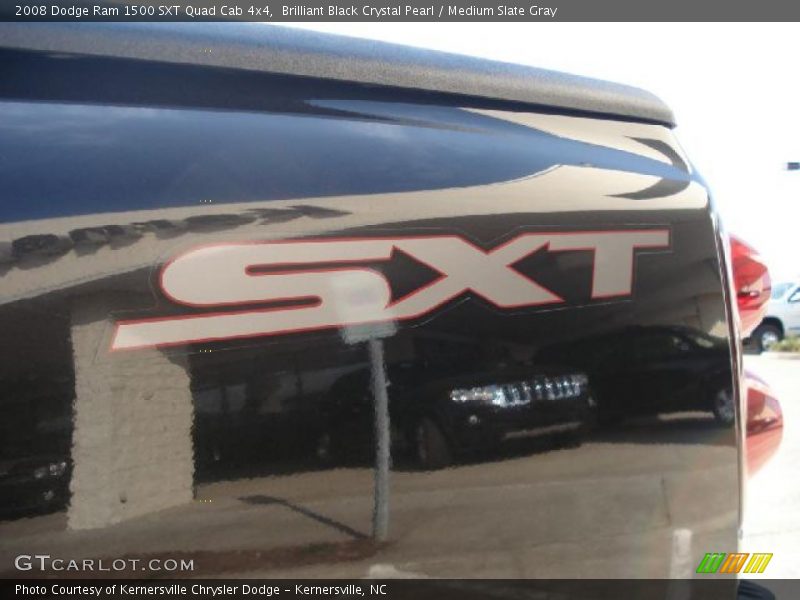 Brilliant Black Crystal Pearl / Medium Slate Gray 2008 Dodge Ram 1500 SXT Quad Cab 4x4