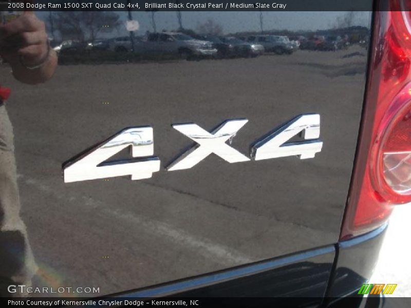 Brilliant Black Crystal Pearl / Medium Slate Gray 2008 Dodge Ram 1500 SXT Quad Cab 4x4