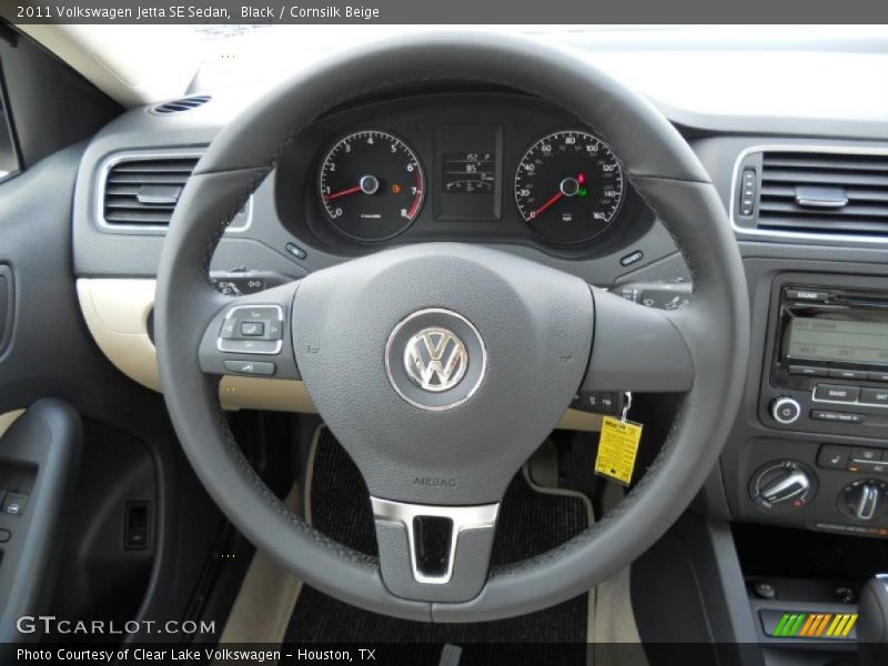 Black / Cornsilk Beige 2011 Volkswagen Jetta SE Sedan