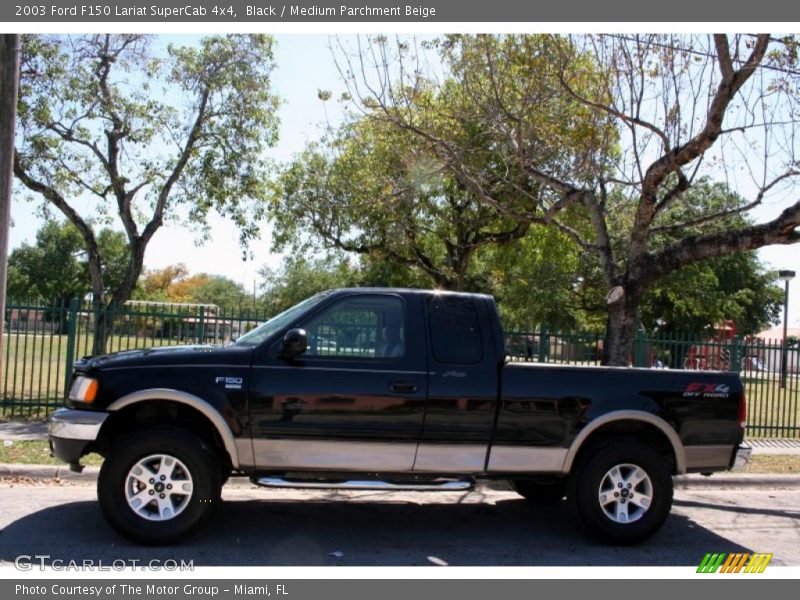 Black / Medium Parchment Beige 2003 Ford F150 Lariat SuperCab 4x4