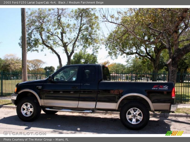 Black / Medium Parchment Beige 2003 Ford F150 Lariat SuperCab 4x4