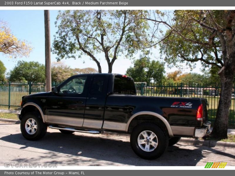 Black / Medium Parchment Beige 2003 Ford F150 Lariat SuperCab 4x4