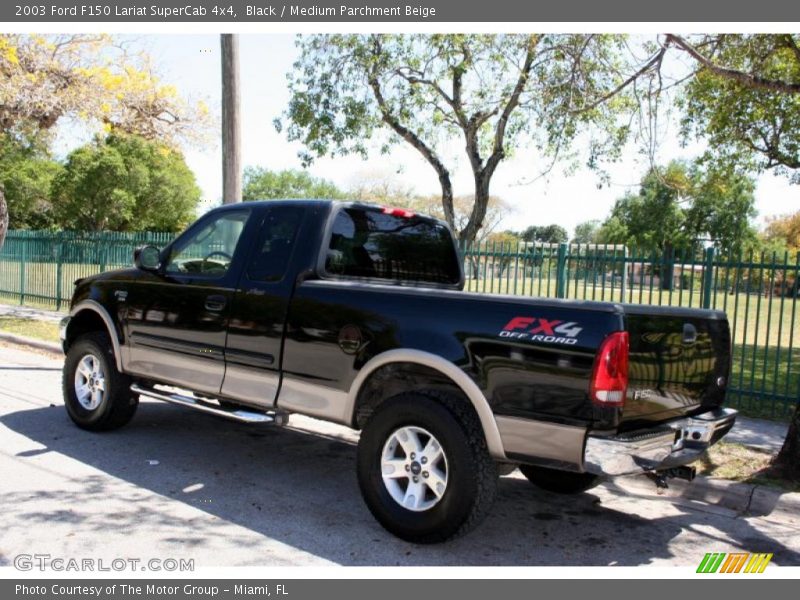 Black / Medium Parchment Beige 2003 Ford F150 Lariat SuperCab 4x4