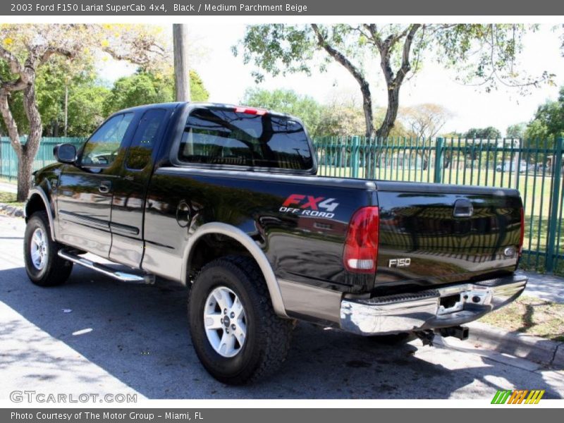 Black / Medium Parchment Beige 2003 Ford F150 Lariat SuperCab 4x4