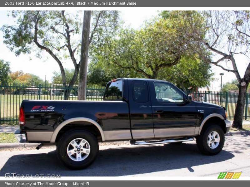Black / Medium Parchment Beige 2003 Ford F150 Lariat SuperCab 4x4
