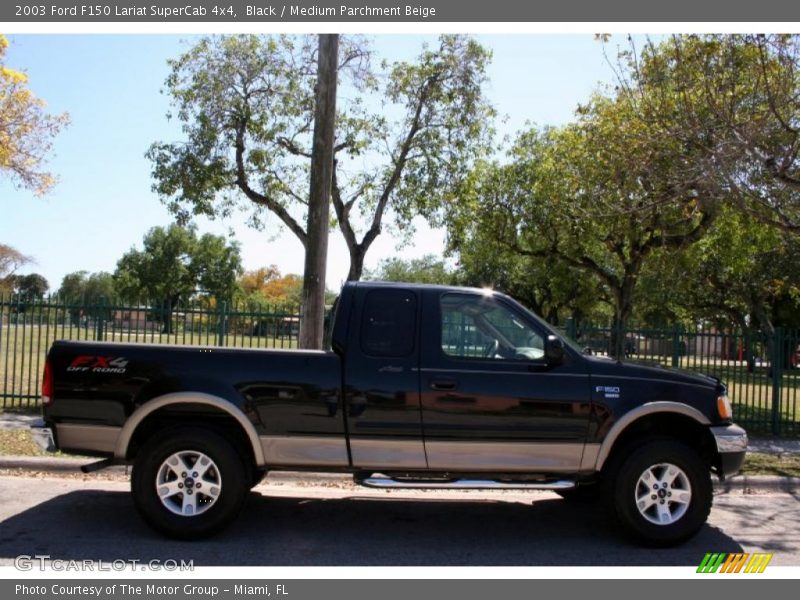 Black / Medium Parchment Beige 2003 Ford F150 Lariat SuperCab 4x4