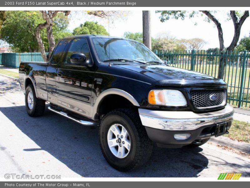 Black / Medium Parchment Beige 2003 Ford F150 Lariat SuperCab 4x4