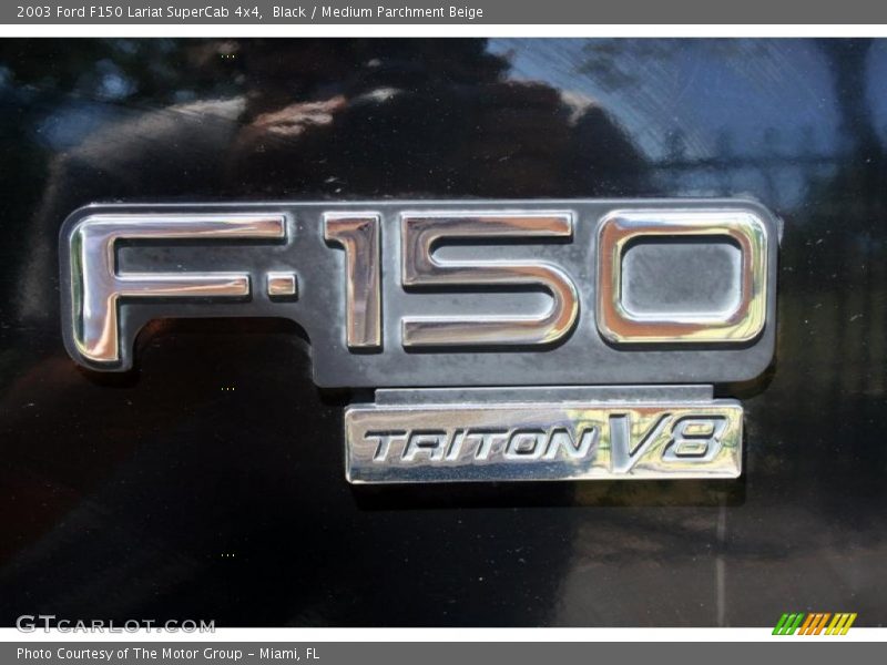 Black / Medium Parchment Beige 2003 Ford F150 Lariat SuperCab 4x4