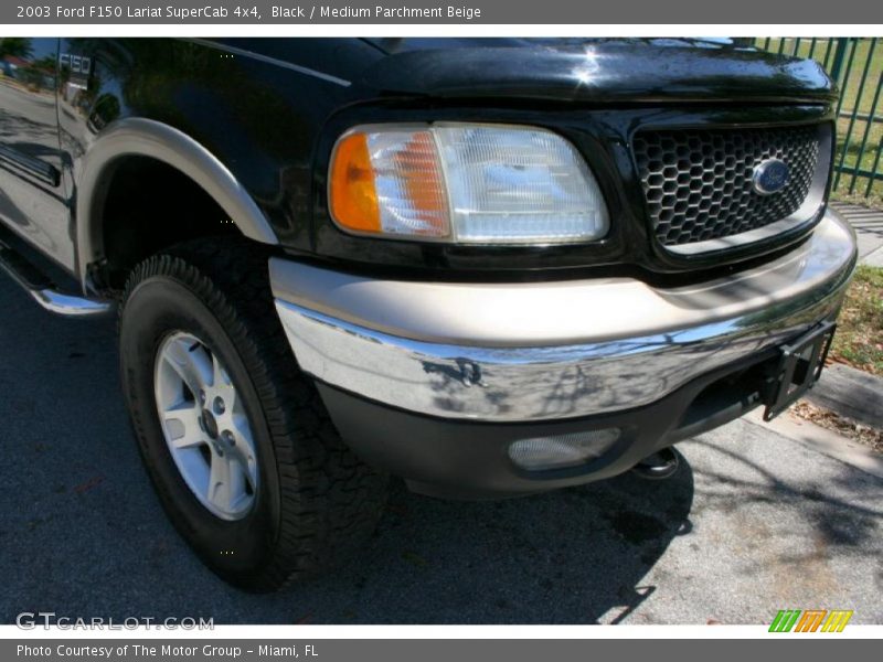 Black / Medium Parchment Beige 2003 Ford F150 Lariat SuperCab 4x4