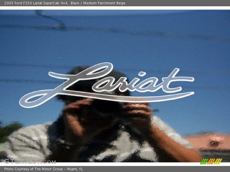Black / Medium Parchment Beige 2003 Ford F150 Lariat SuperCab 4x4