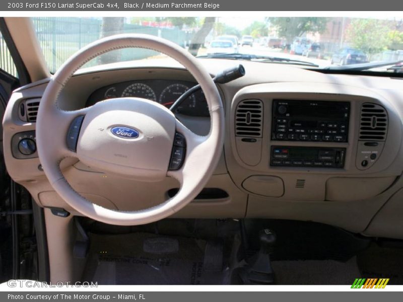 Black / Medium Parchment Beige 2003 Ford F150 Lariat SuperCab 4x4