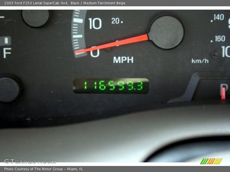 Black / Medium Parchment Beige 2003 Ford F150 Lariat SuperCab 4x4